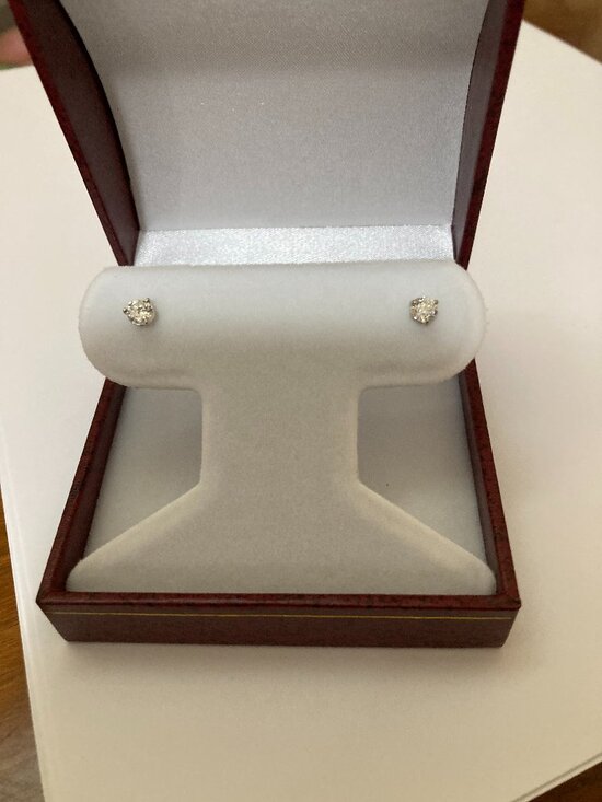 Unbranded Jewelry - 14K White Gold Diamond Stud Earrings Martini Settting .50 CTW Natural
